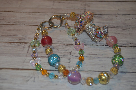 Multicolor Mushroom Phone Wristlet