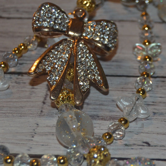 Gold Bow Phone Wristlet
