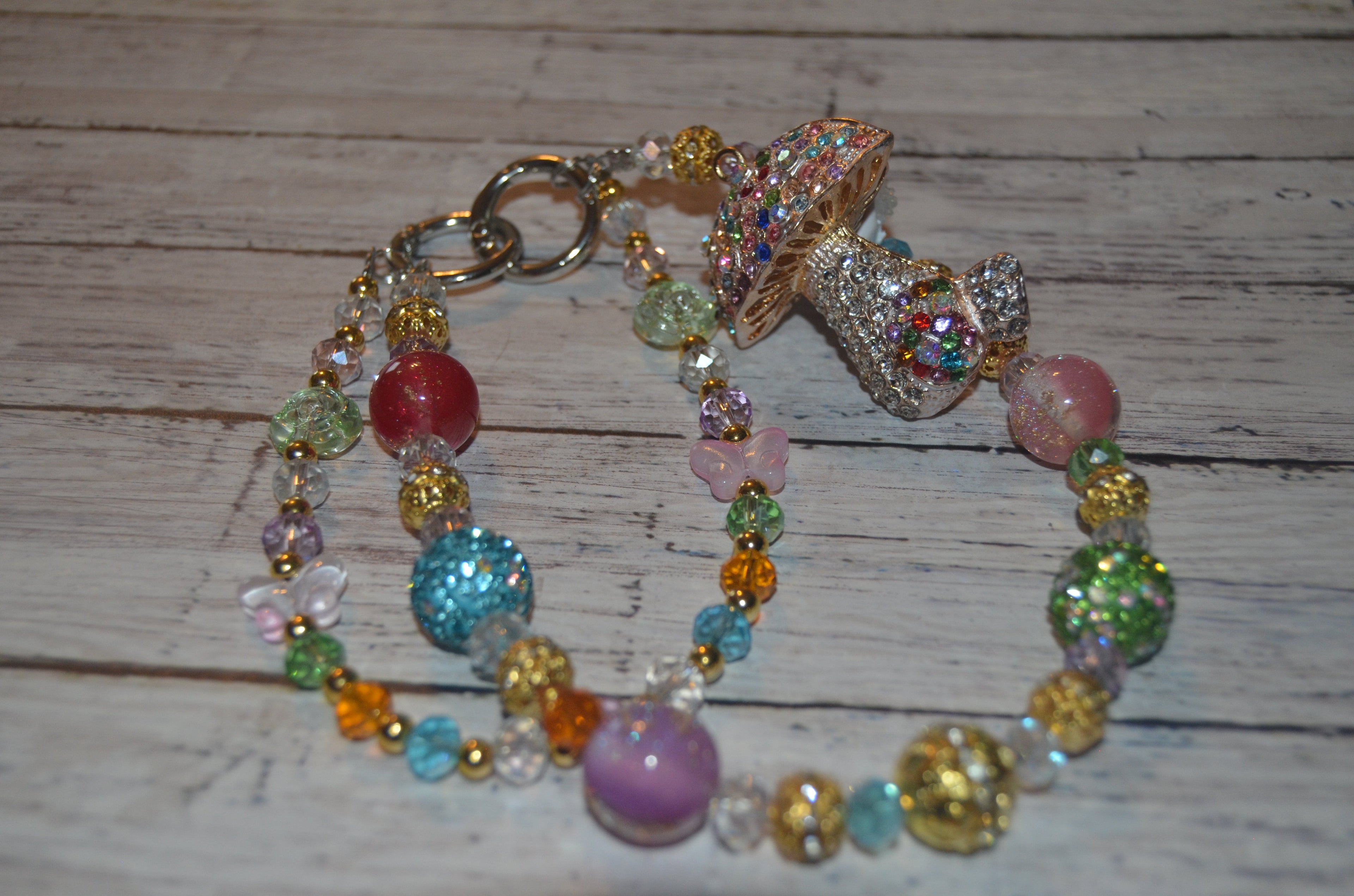 Multicolor Mushroom Phone Wristlet