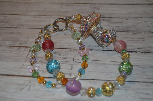 Multicolor Mushroom Phone Wristlet