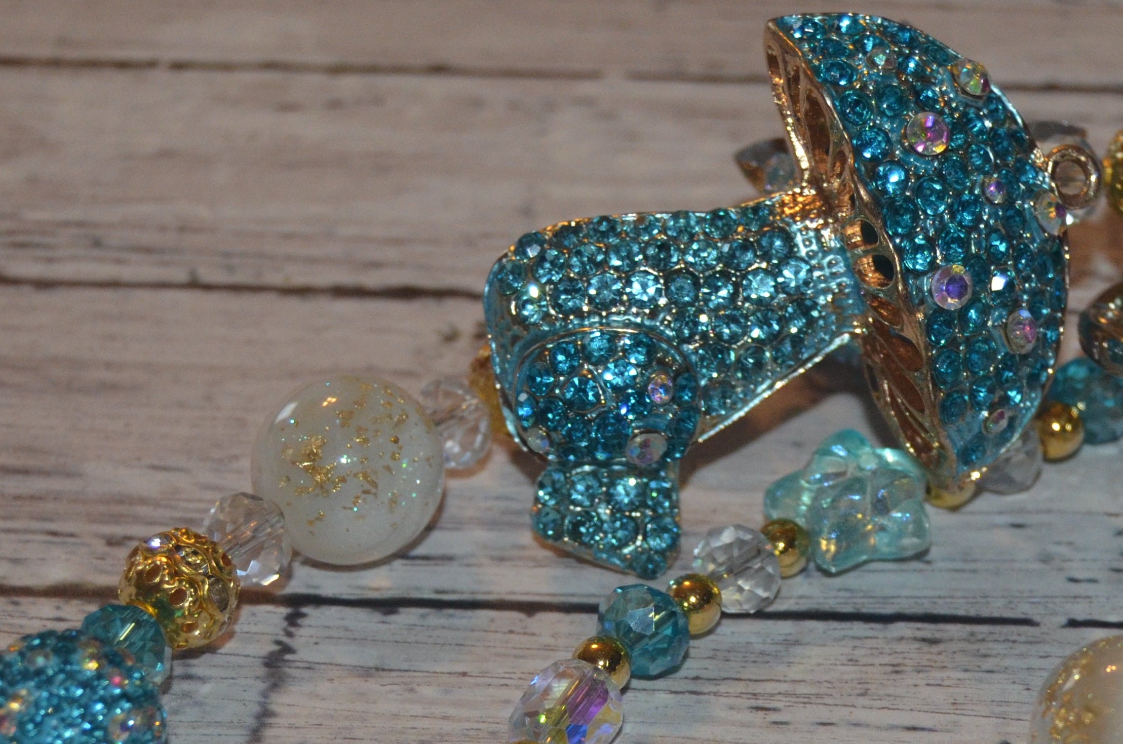 Ice Blue Mushroom Phone Wristlet