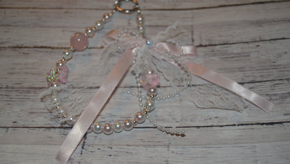 Pink and Lace Bow Phone Wristlet