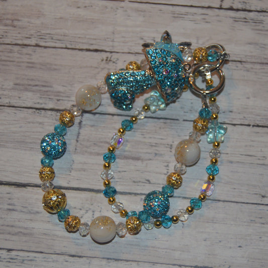 Ice Blue Mushroom Phone Wristlet