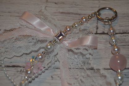 Pink and Lace Bow Phone Wristlet