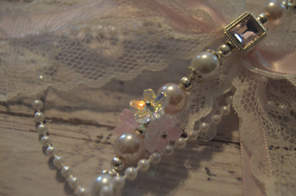 Pink and Lace Bow Phone Wristlet