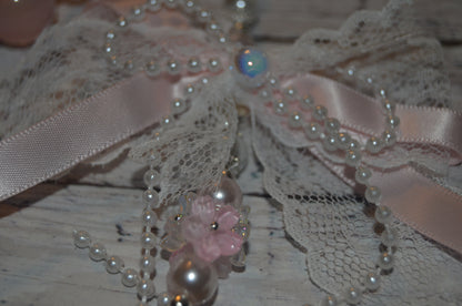 Pink and Lace Bow Phone Wristlet