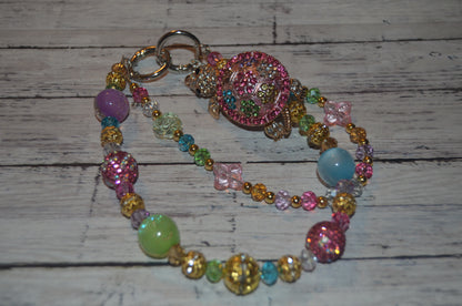 Rainbow Crystal Turtle Phone Wristlet