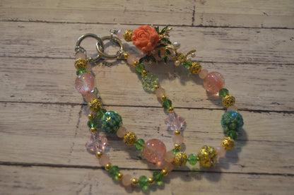 Pink Rose Phone Wristlet