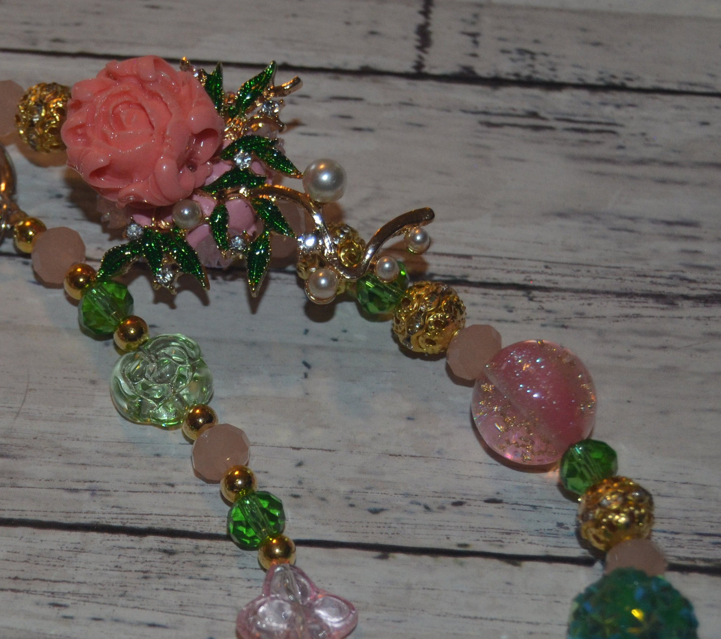 Pink Rose Phone Wristlet
