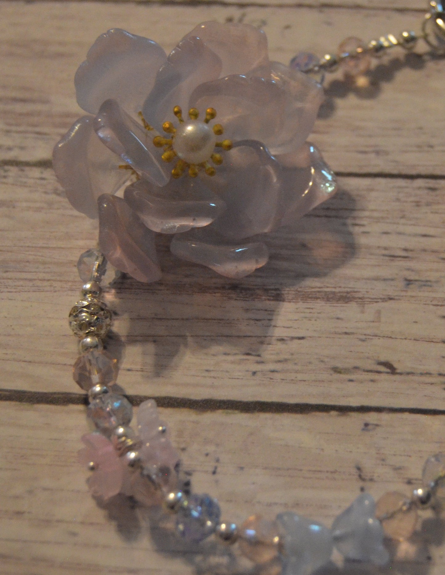 Icy Purple Flower Phone Wristlet